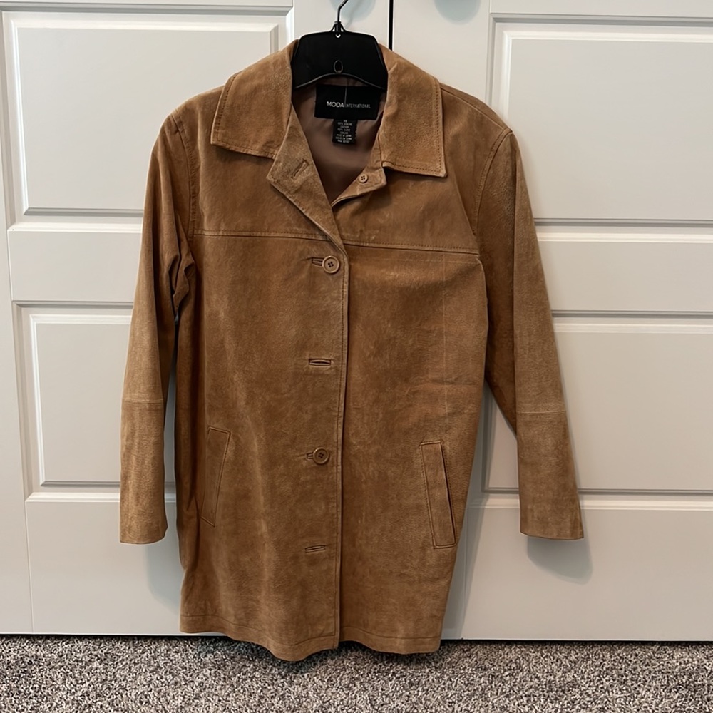 MODA International genuine leather suede jacket.